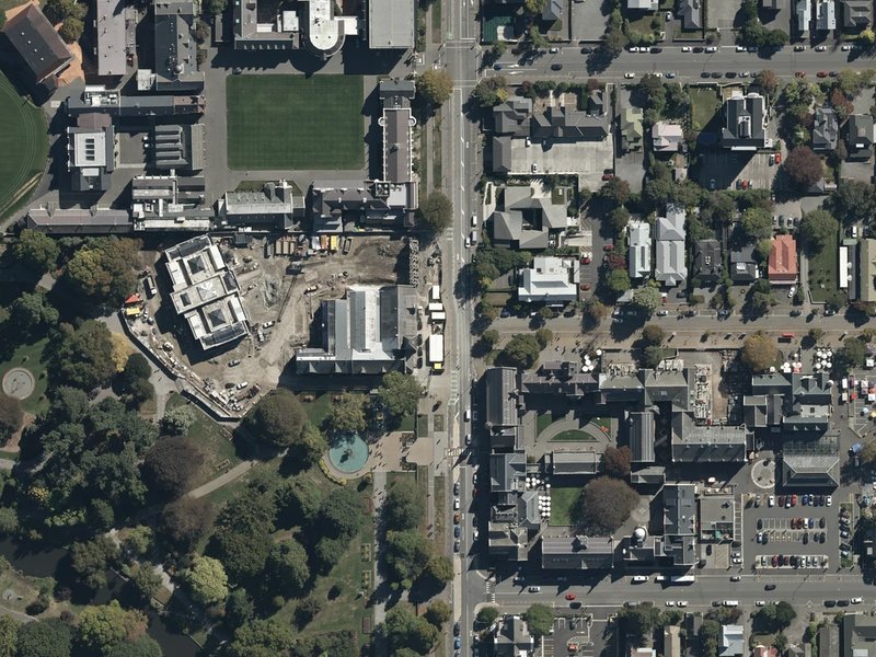 aerial view of William Rolleston and the ground around it