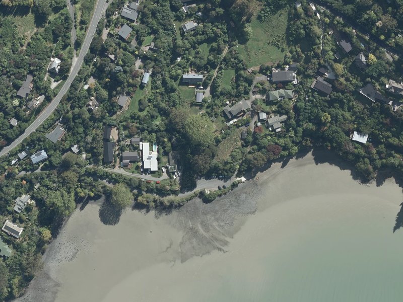aerial view of Sandy Beach Road Reserve and the ground around it