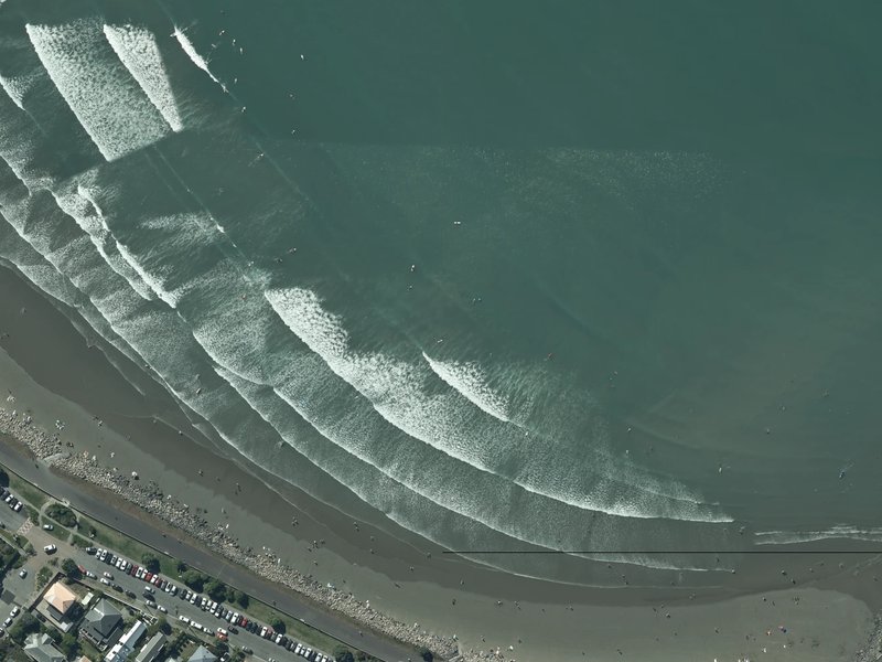 aerial view of Scarborough Beach and the ground around it