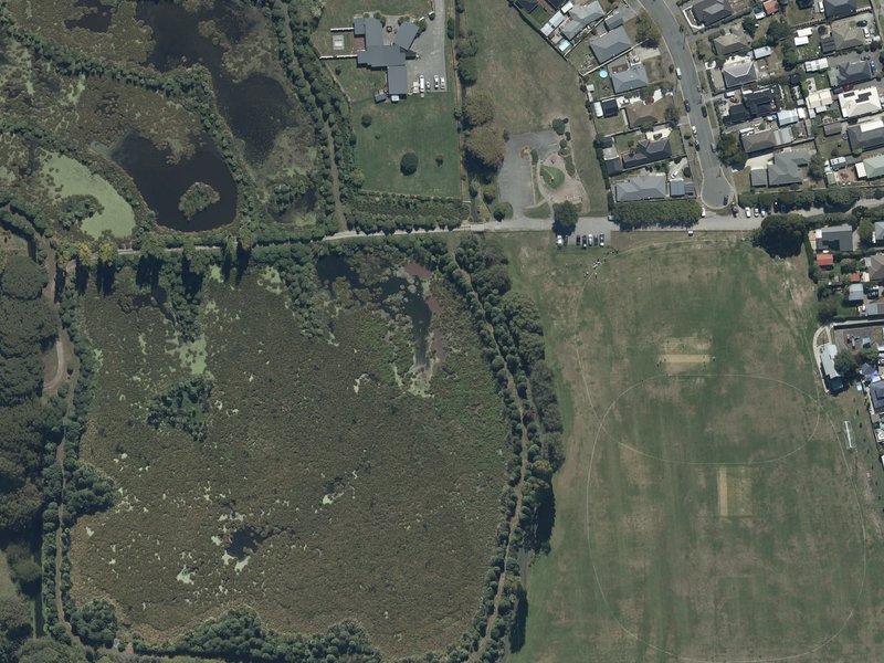 aerial view of Clare Park and the ground around it