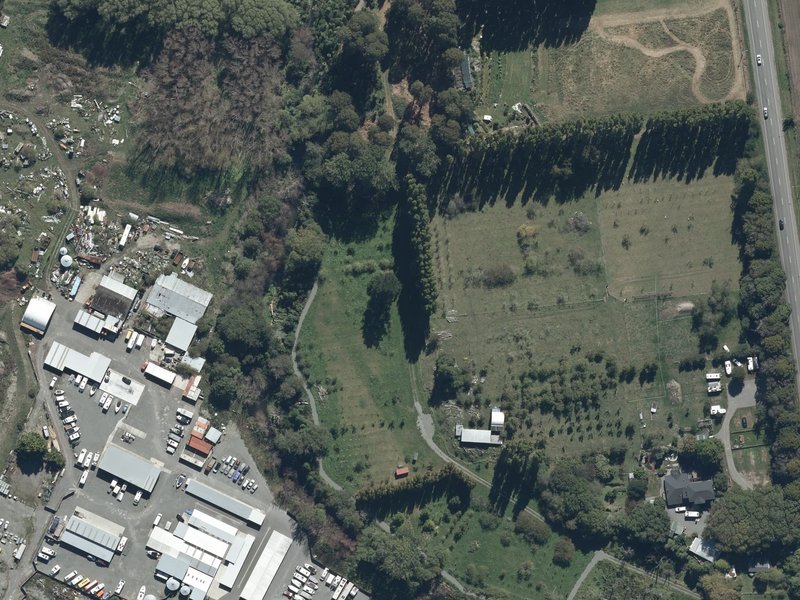 aerial view of Kaputone Esplanade Reserve and the ground around it