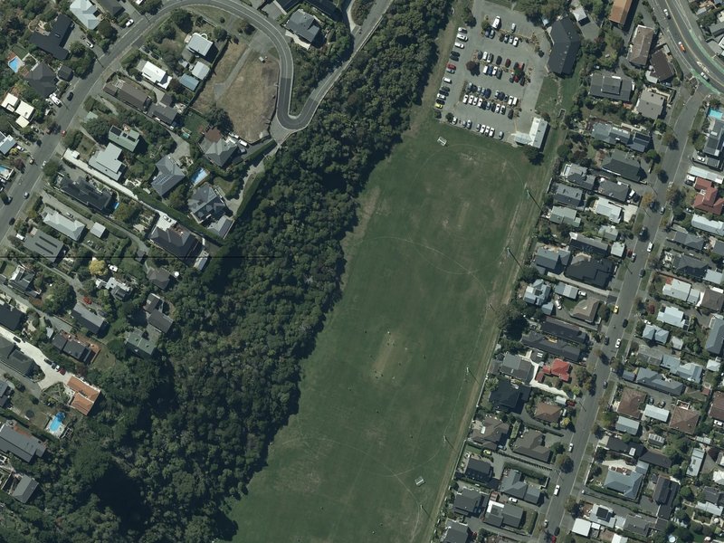 aerial view of Barnett Park Sports Grounds and the ground around it
