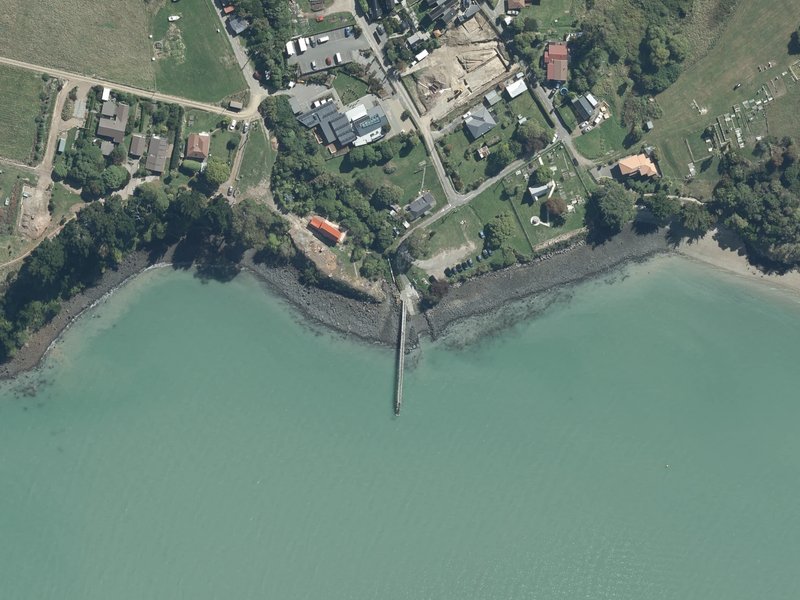 aerial view of Rapaki Wharf and the ground around it