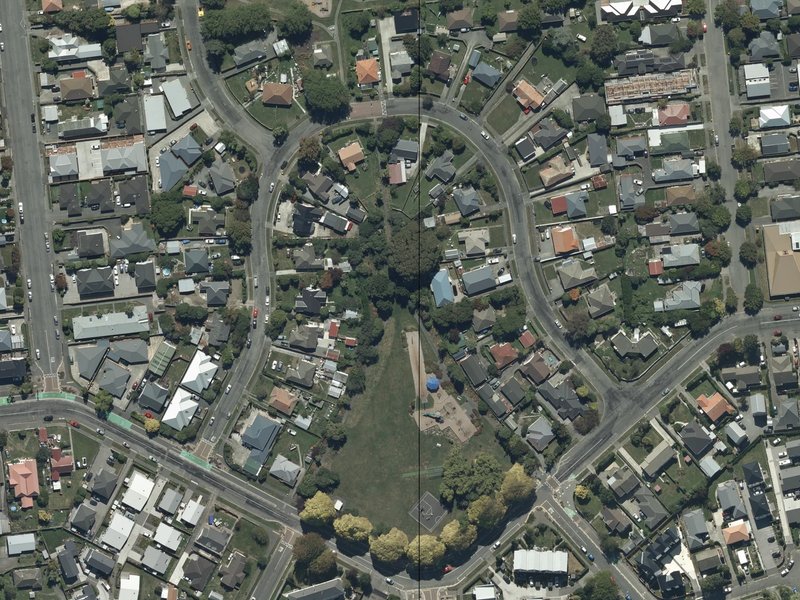 aerial view of Harrington Park and the ground around it