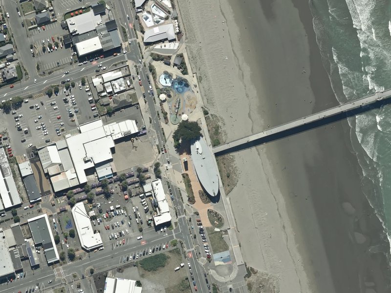 aerial view of New Brighton Beach Developed and the ground around it