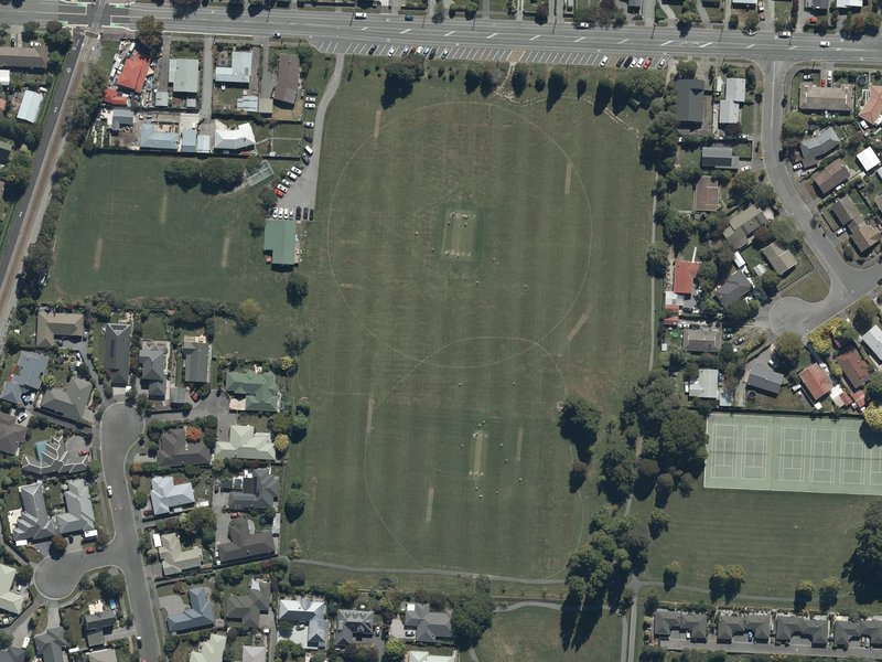 aerial view of Redwood Park and the ground around it