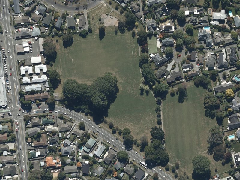 aerial view of Ray Blank Park and the ground around it
