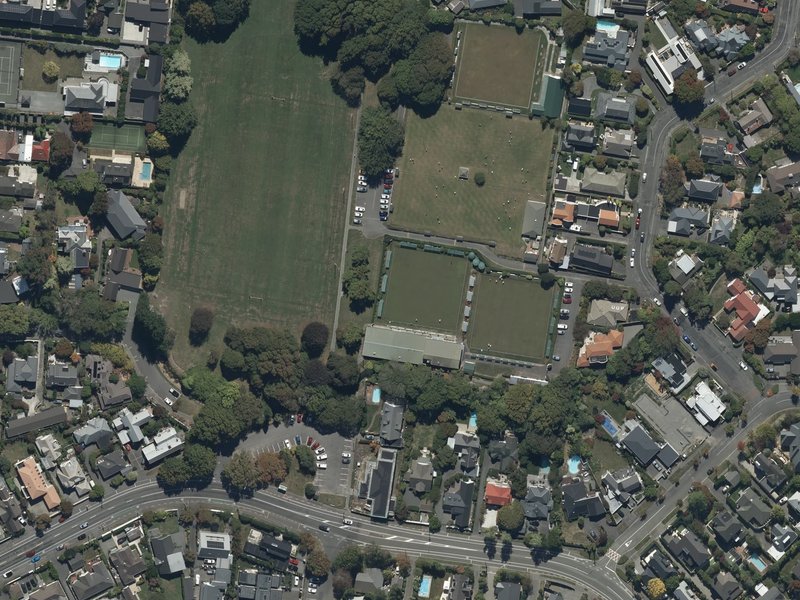 aerial view of Fendalton Park and the ground around it