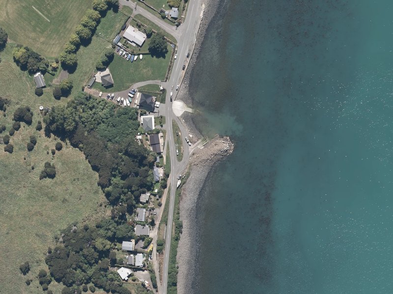 aerial view of Wainui Boat Ramp and the ground around it