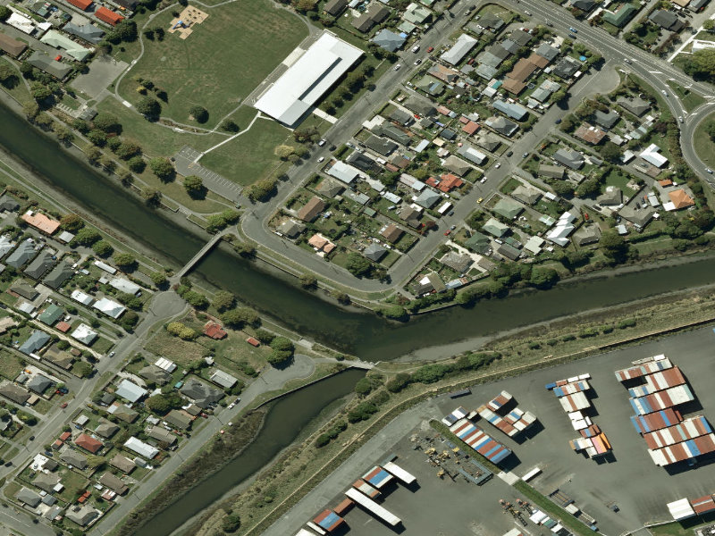 aerial view of Gould Reserve and the ground around it