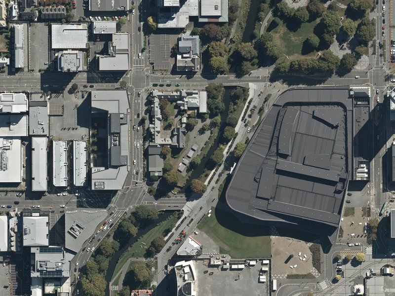 aerial view of Canterbury Provincial Council Reserve and the ground around it