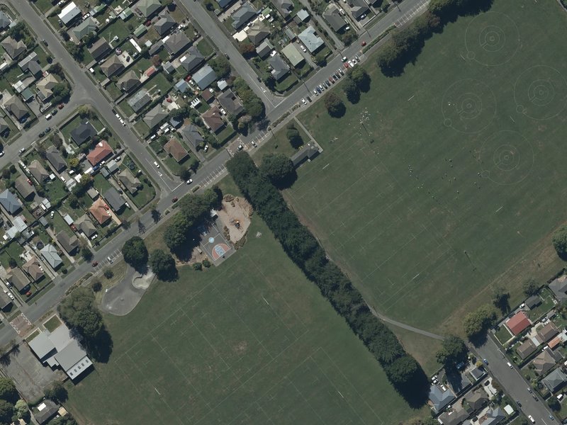 aerial view of Hoon Hay Park and the ground around it