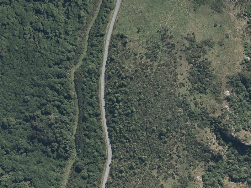 aerial view of Hoon Hay Scenic Reserve and the ground around it