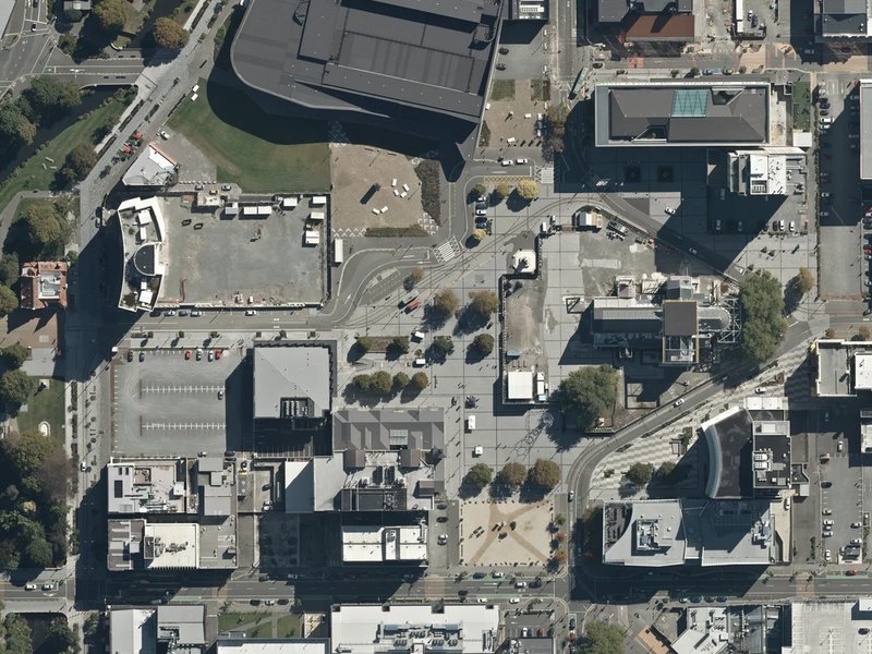 aerial view of Godley Statue Reserve and the ground around it