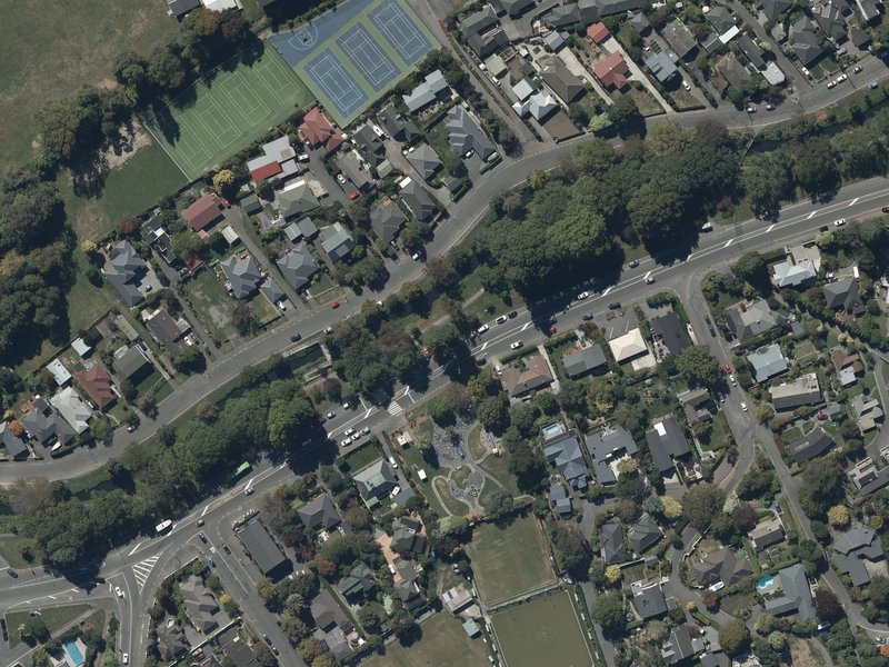 aerial view of Cashmere Riverbank Reserve and the ground around it