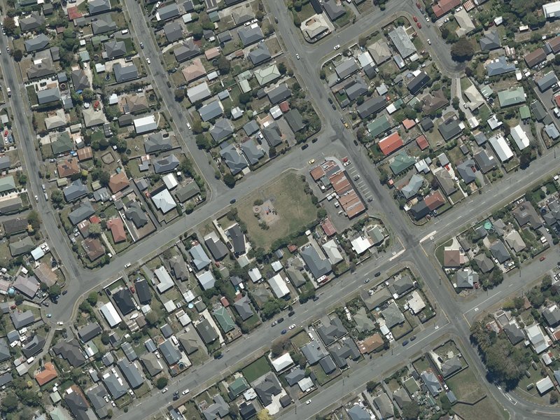aerial view of Endeavour Playground and the ground around it