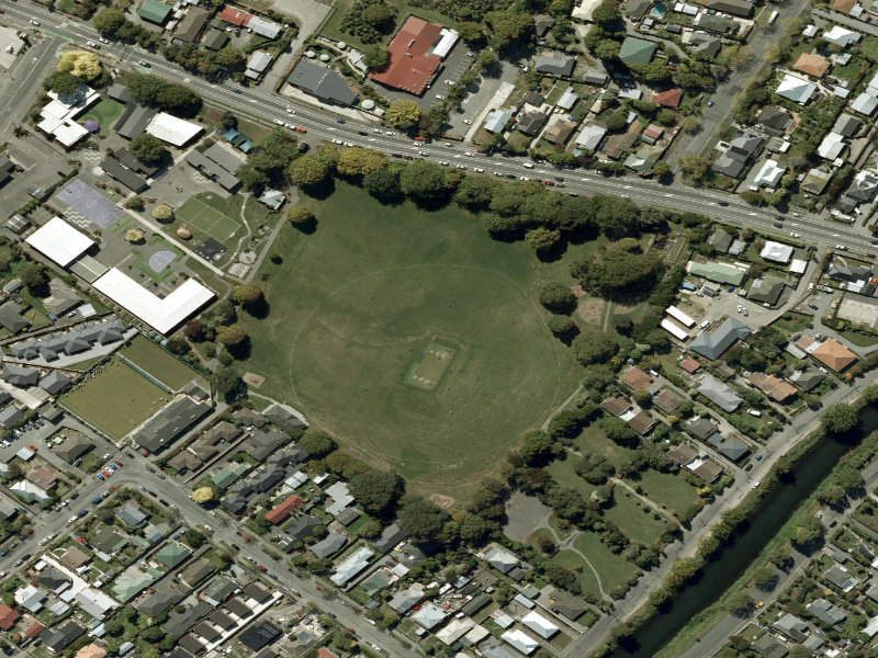 aerial view of Woolston Park and the ground around it