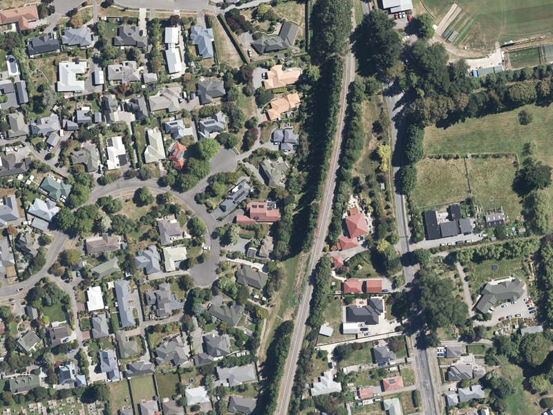 aerial view of Rickton Place Drainage Reserve and the ground around it