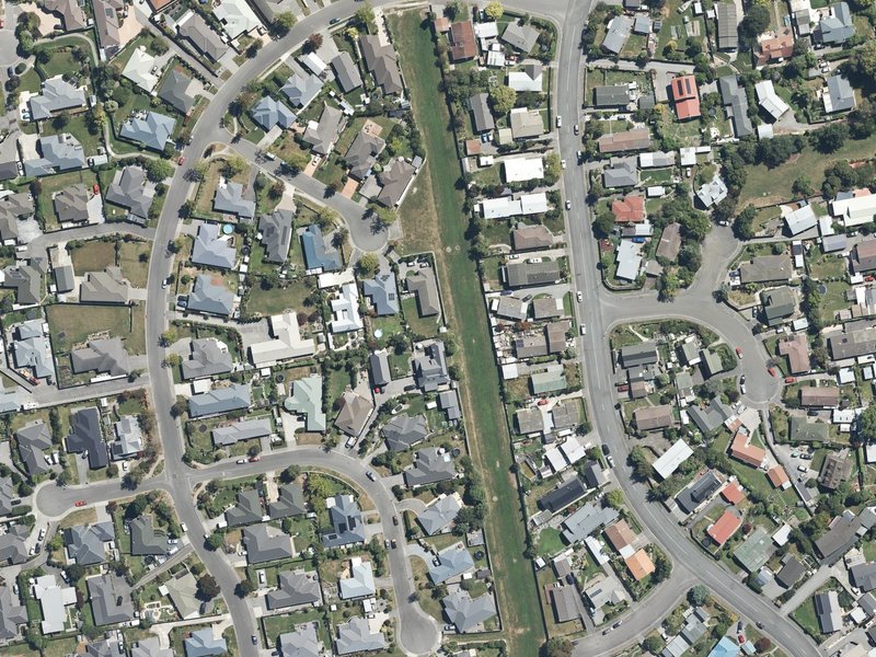 aerial view of Green Street Walkway and the ground around it