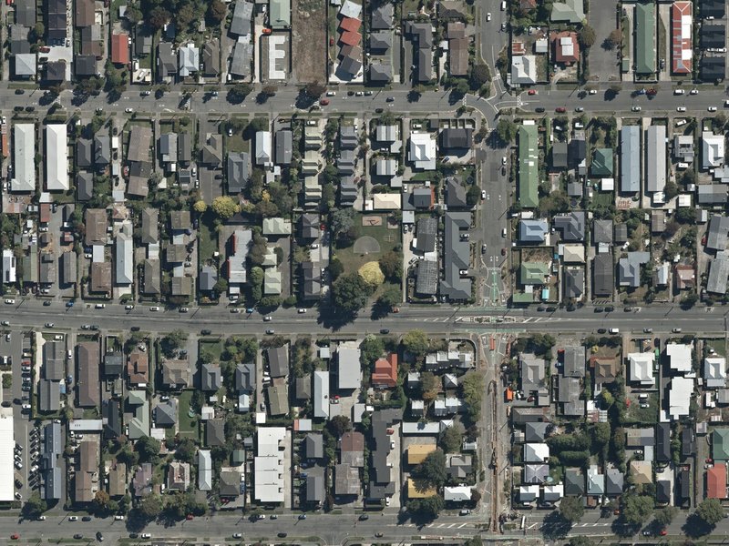 aerial view of Hereford Playground and the ground around it