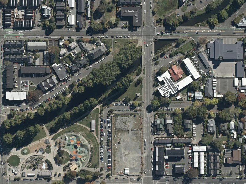 aerial view of Poplars Reserve and the ground around it