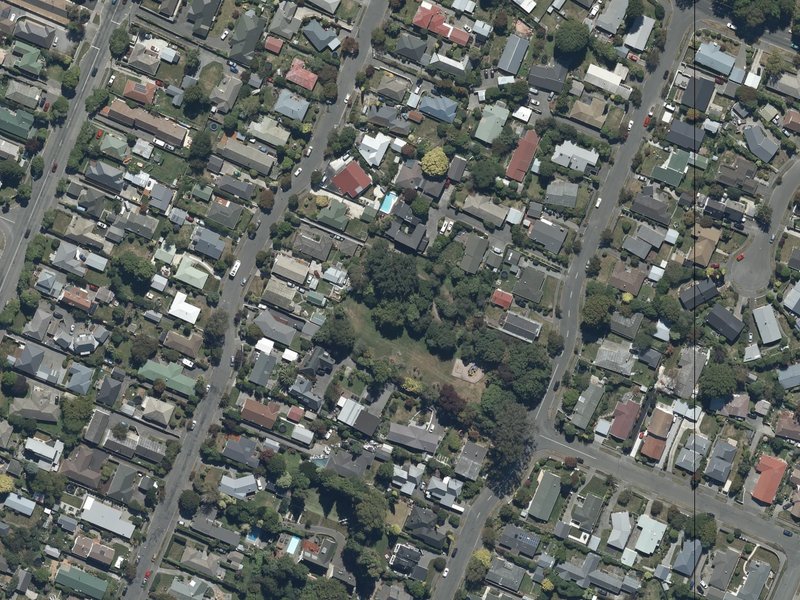 aerial view of Stewarts Bush and the ground around it