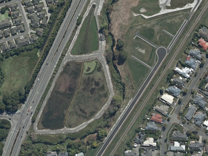 aerial view of Styx River Esplanade Reserve No. 2 and the ground around it
