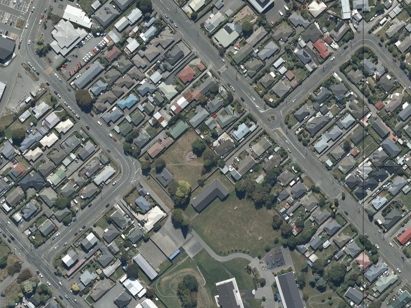 aerial view of Helmore Park and the ground around it