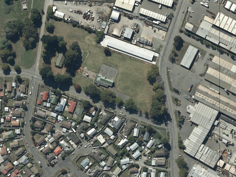 aerial view of Bromley Old School Reserve and the ground around it
