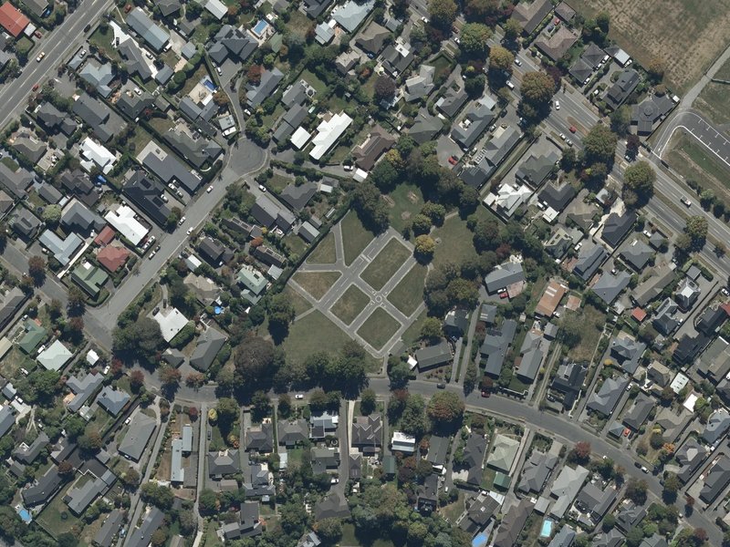 aerial view of Westburn Reserve and the ground around it