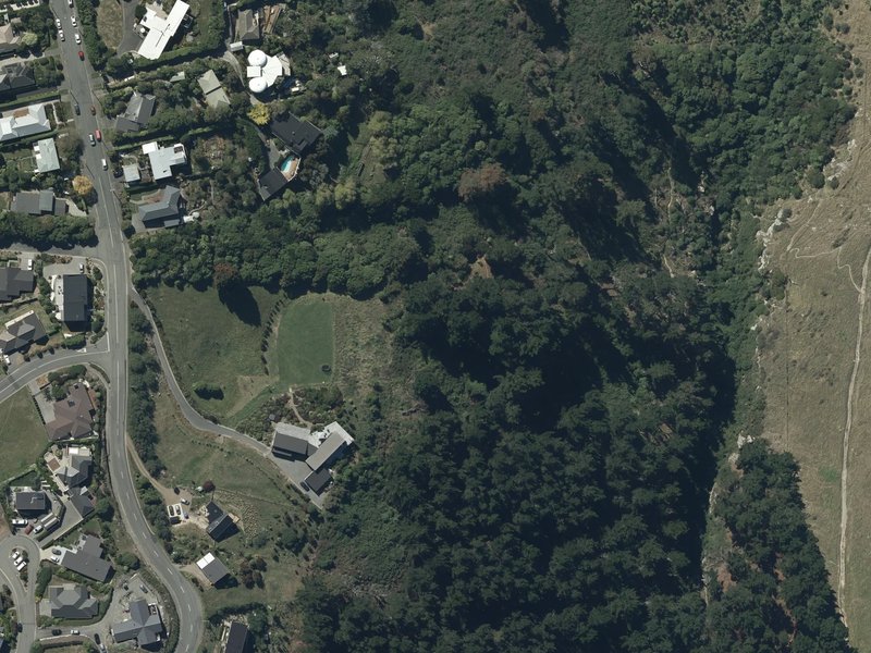 aerial view of Huntsbury Reserve and the ground around it
