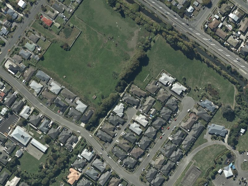 aerial view of St Lukes East Drainage Reserve and the ground around it