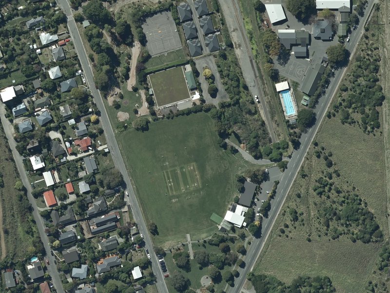 aerial view of Heathcote Domain and the ground around it