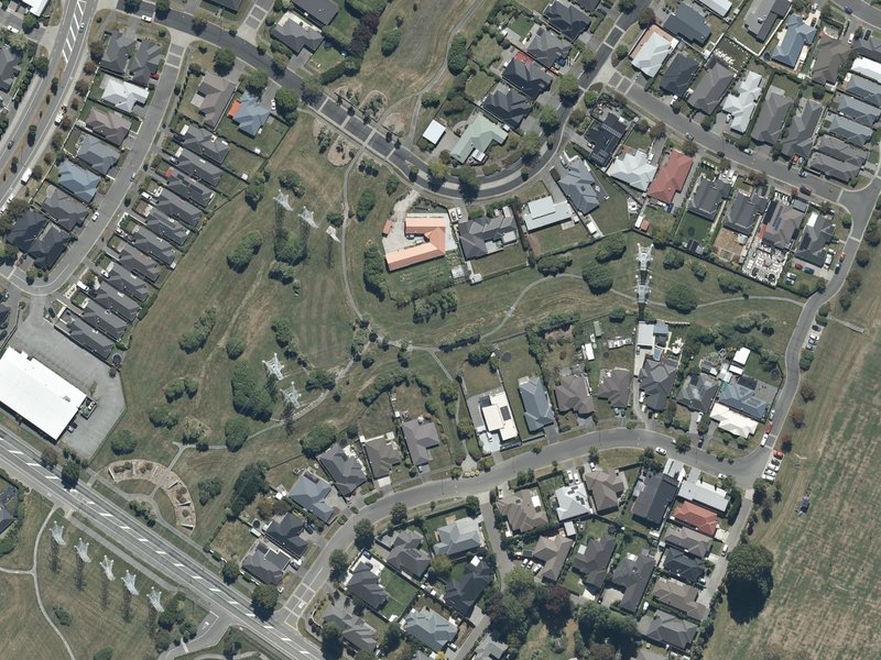 aerial view of Little Oaks Reserve and the ground around it