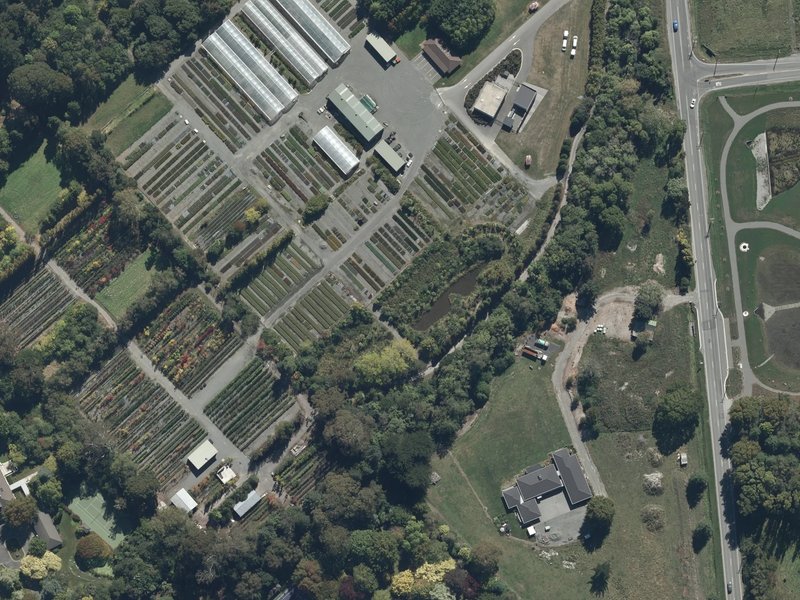aerial view of Harewood Park and the ground around it