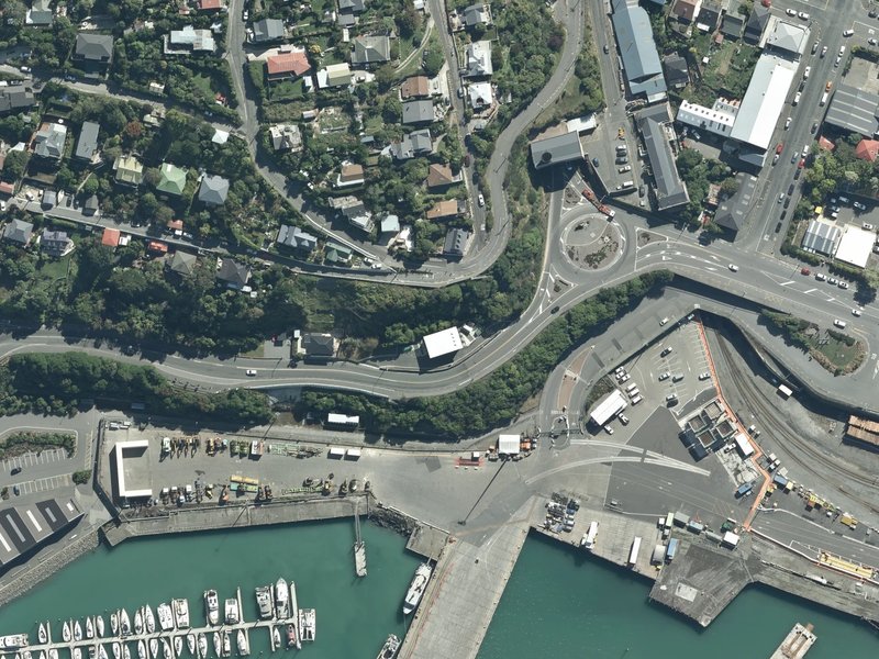 aerial view of Lyttelton War Memorial and the ground around it