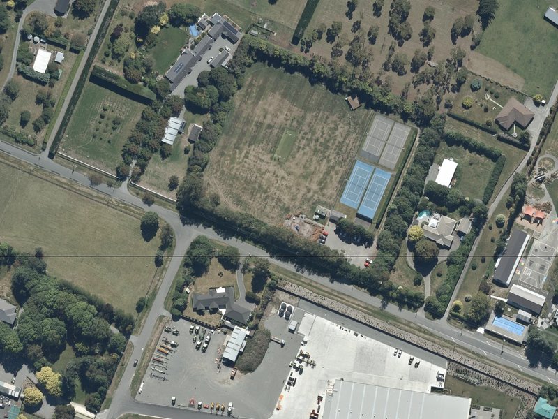 aerial view of Yaldhurst Domain and the ground around it