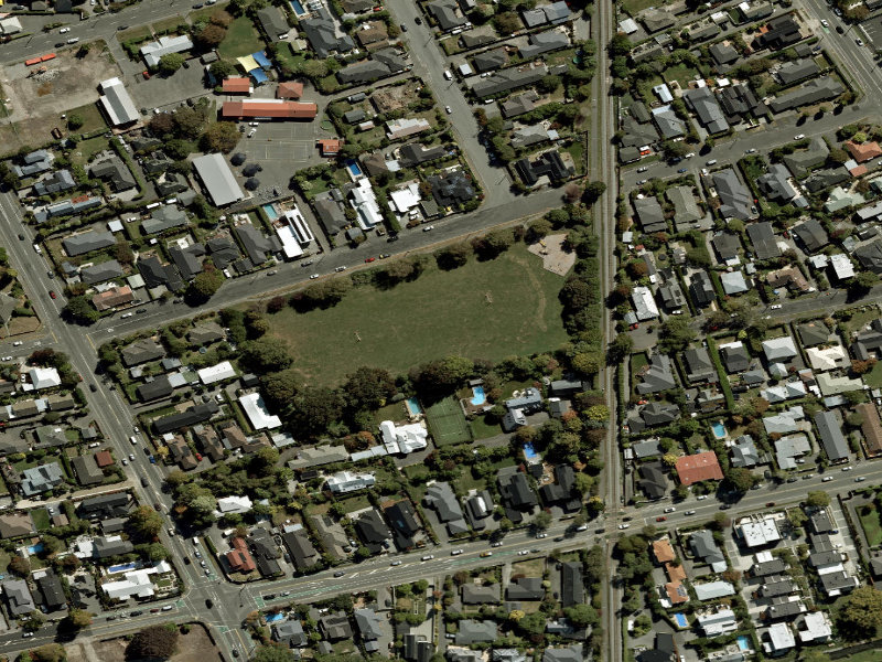 aerial view of Plynlimon Park and the ground around it