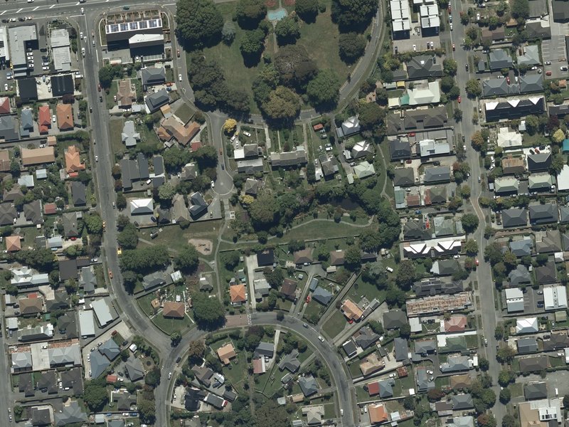 aerial view of Paeroa Reserve and the ground around it