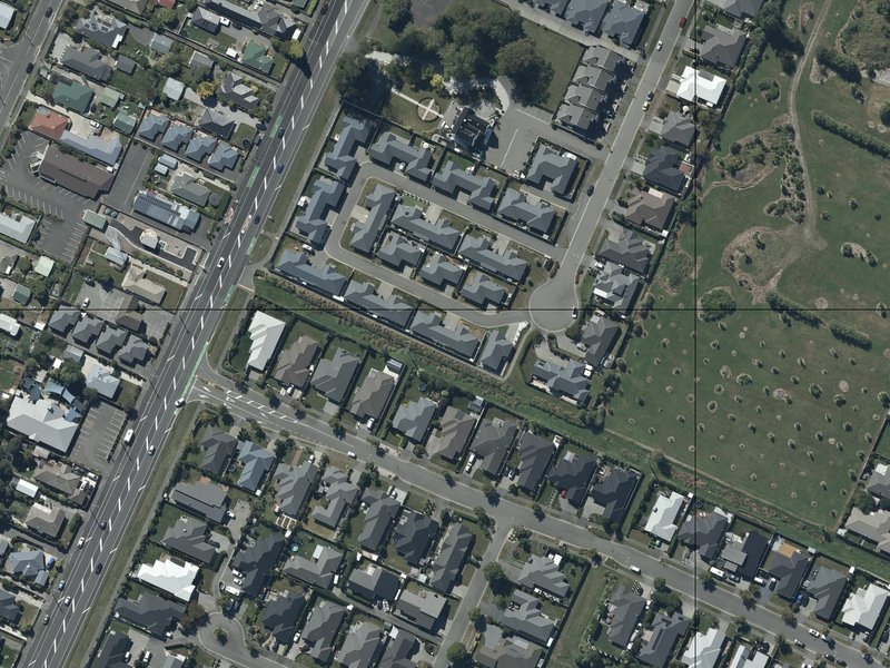 aerial view of Old Red Barn Drainage Reserve and the ground around it