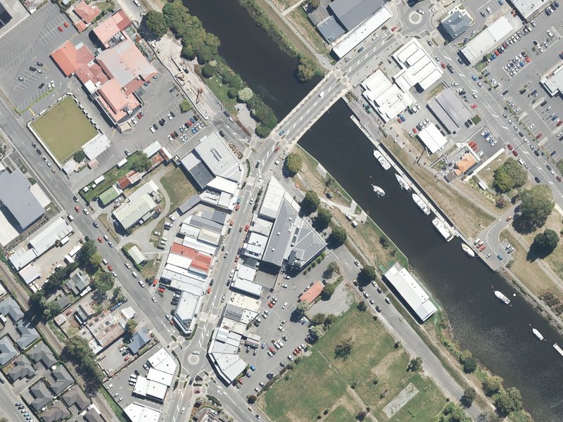 aerial view of Mcallister Square and the ground around it