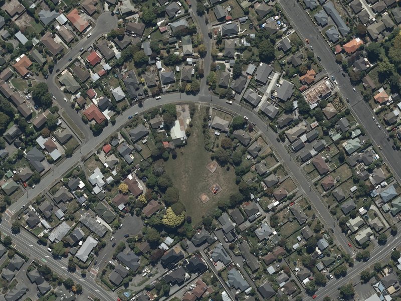 aerial view of Pitcairn Playground and the ground around it