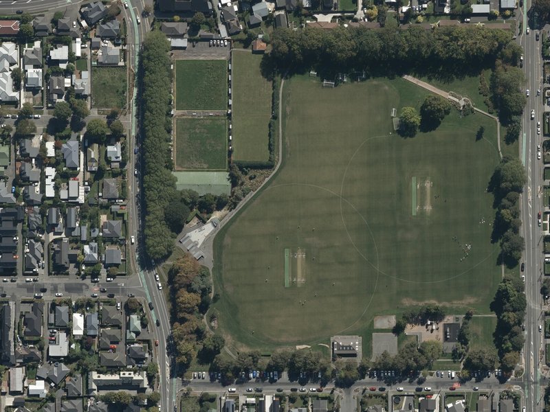 aerial view of St Albans Park and the ground around it