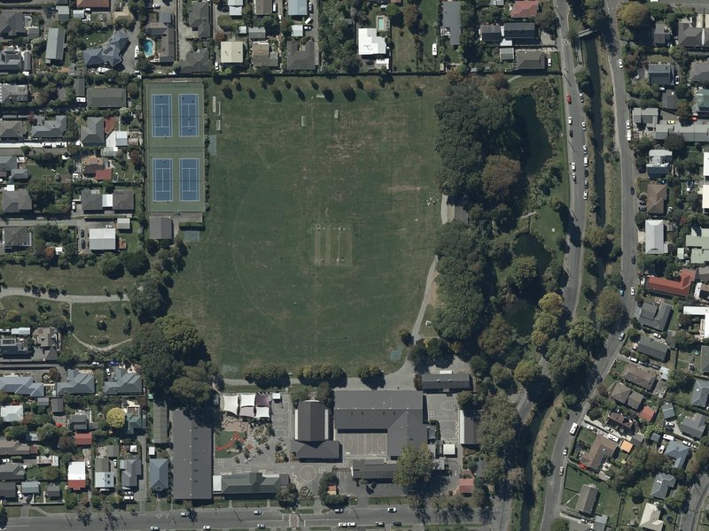 aerial view of Beckenham Park and the ground around it