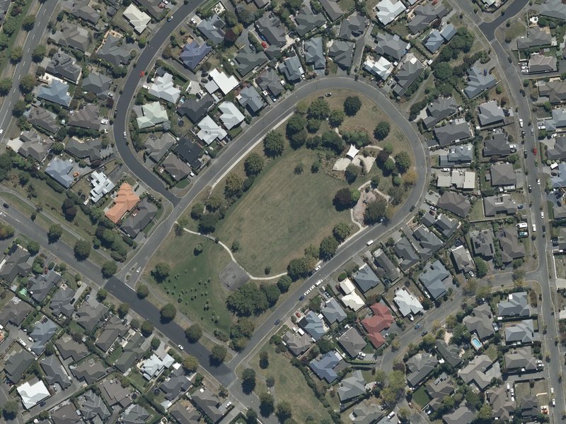 aerial view of Titirangi Reserve and the ground around it