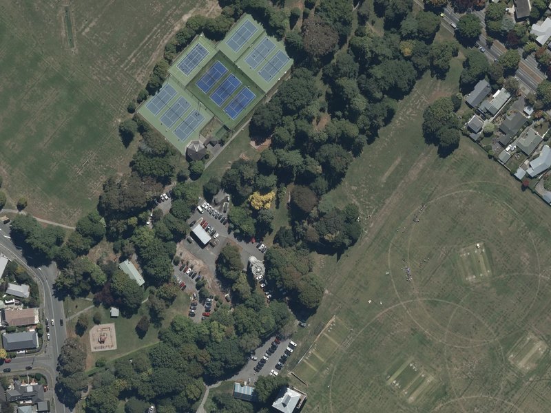 aerial view of Burnside Park and the ground around it