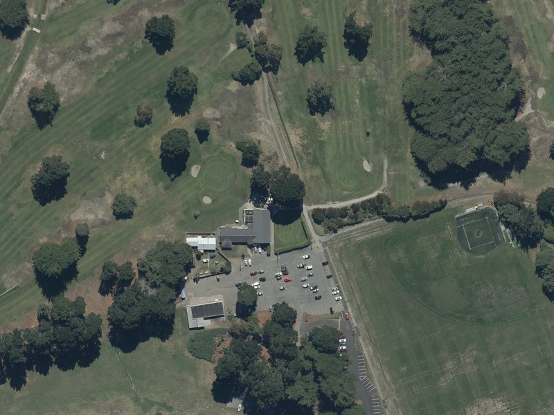aerial view of Rawhiti Domain and the ground around it