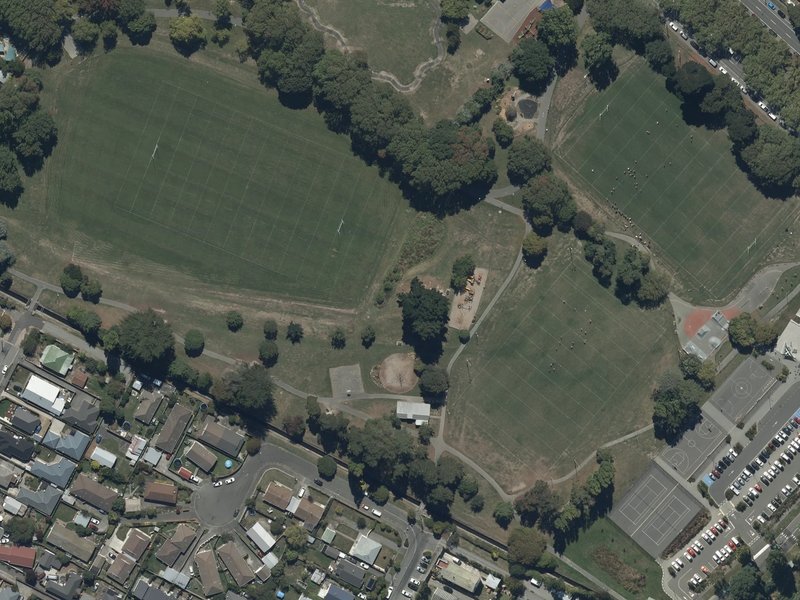 aerial view of Linwood Park and the ground around it