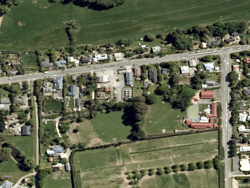 aerial view of Cust Waterworks Reserve and the ground around it