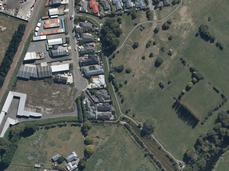aerial view of The Oaks and the ground around it